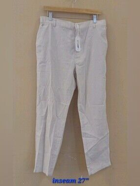 Men's Cream Chino Pants - Lightweight Tailored Fit